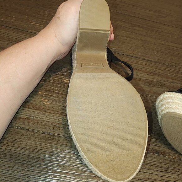 SUN STONE FEY ESPADRILLE DRESS SANDALS NWOT BLACK 9.5M - Picture 8 of 10